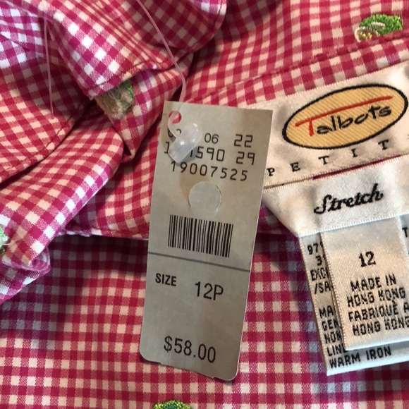 Vintage TALBOTS size 12 P STRETCH Gingham Pink White Plaid
Embroidered LIME NEW - Picture 12 of 15